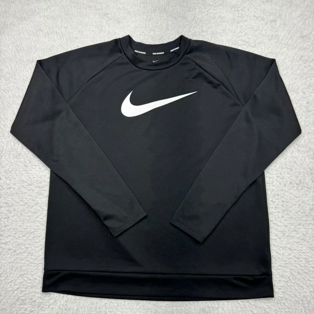 Nike Dri-FIT Running Long Sleeve Lightweight Sweater Shirt Black Women's‎ Size L